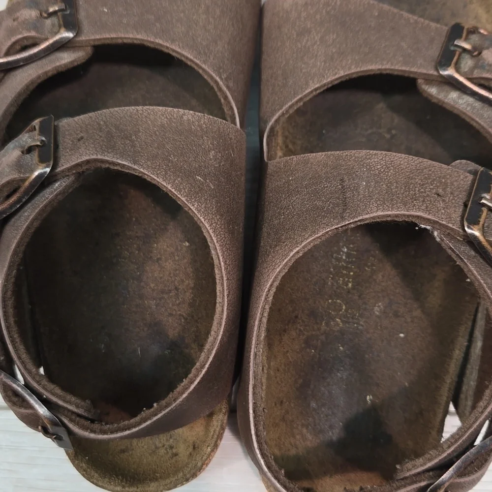 Birkenstock Milano Kids Ankle Sandals Outdoor Leather Flats shoes sz L12